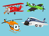 istock Planes humanized Helicopter Plane Aircraft Boeing Airbus 186895593