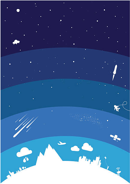 Planet atmosphere Creative illustration of planet atmosphere stratosphere stock illustrations