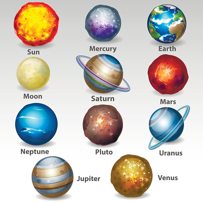 Planet Set Stock Illustration - Download Image Now - iStock