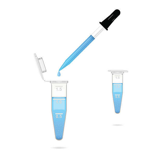 Plastic Eppendorf tubes and pipette vector art illustration