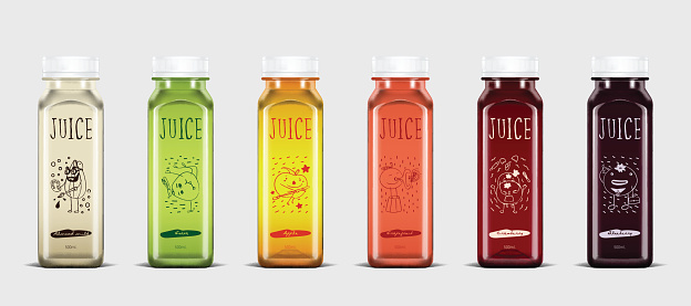 Plastic juice bottle brand concept