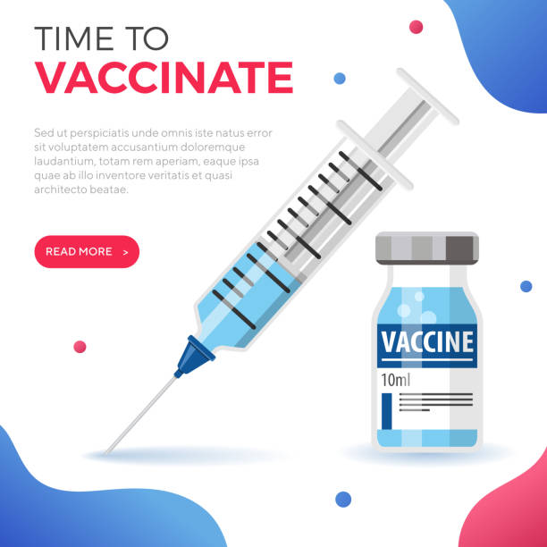 пластиковый медицинский шприц и значок флаконной вакцины - vaccine stock illustrations