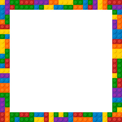 Colorful Plastic Toys Frame in Vector