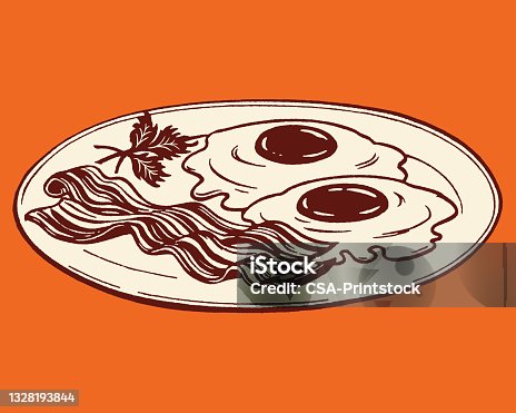 istock Plate with Eggs and Bacon 1328193844
