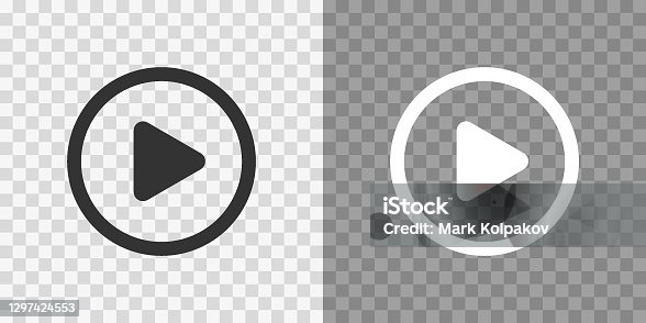 istock Play button icons on transparent backdrop. Digita webl vector 1297424553
