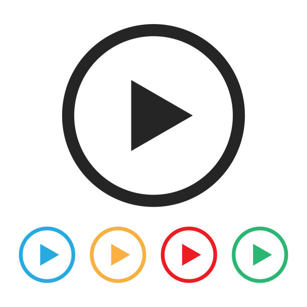Play Icon and Media Player Button. Vector Illustration EPS 10 File. play button illustrations stock illustrations