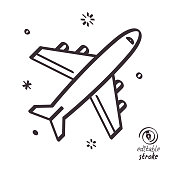 istock Playful Line Illustration for Airline Ticket 1396696917