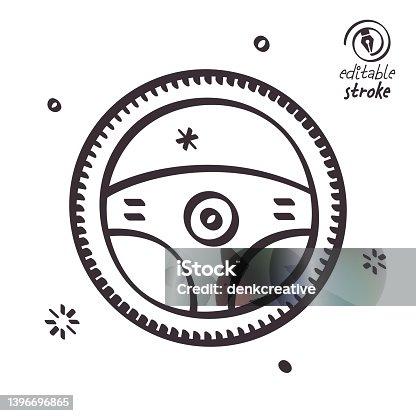 istock Playful Line Illustration for Steering Wheel 1396696865