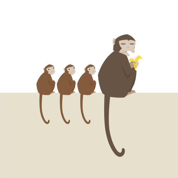 Playful monkey character vector art illustration