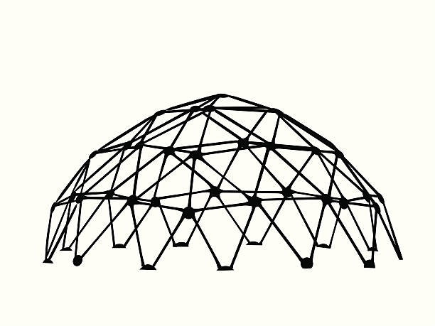 Playground Vector Silhouette A-Digit architectural dome stock illustrations