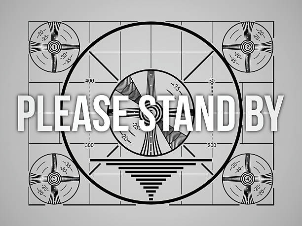 Please Stand By Please stand by technical difficulties television test screen. EPS 10 file. Transparency effects used on highlight elements. television industry stock illustrations