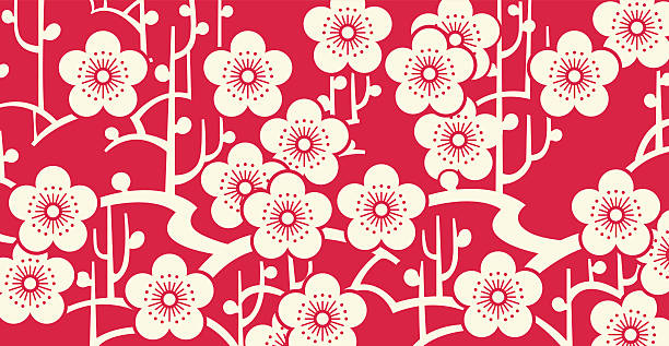 梅の花 - 桃の花点のイラスト素材／クリップアート素材／マンガ素材／アイコン素材