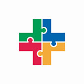 istock Plus Puzzle Logo Template Design 1331621484