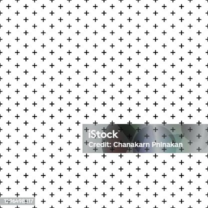 istock Plus seamless pattern on white background. 1296498317