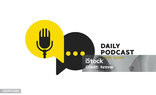 istock Podcast radio logo icon. Vector illustration. 1350915582