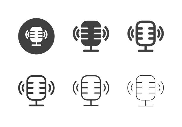 Podcasting Icons - Multi Series Podcasting Icons Multi Series Vector EPS File. radio broadcasting illustrations stock illustrations