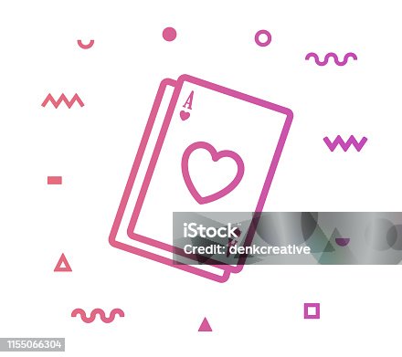 istock Poker Cards Line Style Icon Design 1155066304