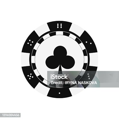 istock Poker game chip with clubs card suits. 1314004456