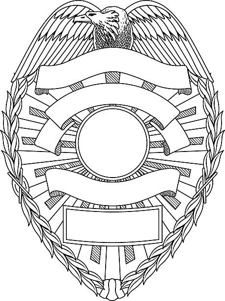 Police Badge Blank Police Badge Blank is an illustration of a police or law enforcement badge with open space for your specific text such as location, badge number, etc. police badge stock illustrations