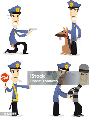 ✓ Imagen de Colección de dibujos animados de policías 2 Fotografía de Stock