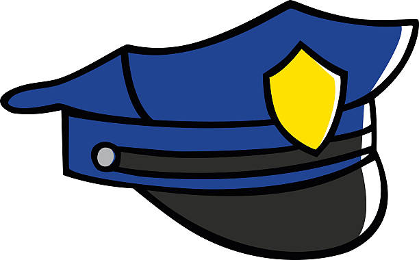Police Hat Doodle illustration of a police hat police hat stock illustrations