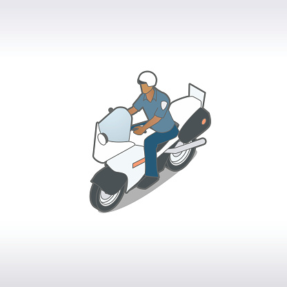 Police Motorcycle Illustration