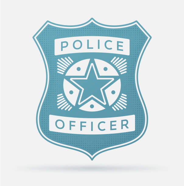 ilustraciones, imágenes clip art, dibujos animados e iconos de stock de insignia de policía - police badge