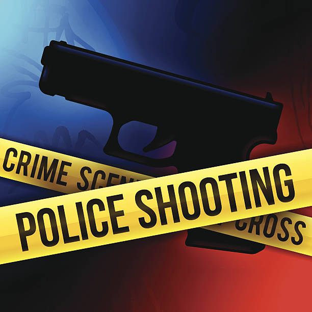 police shooting - gun violence stock illustrations