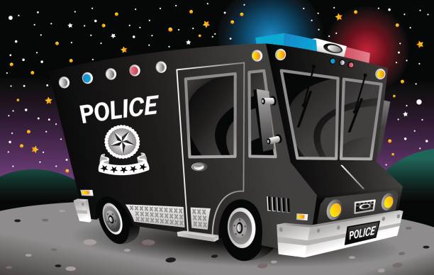 Police_Truck vector art illustration