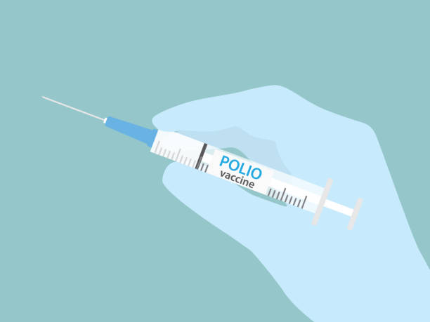 концепция вакцинации против полиомиелита - polio stock illustrations