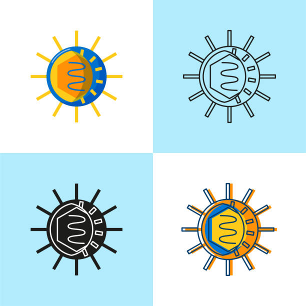 Polio virus icon set in flat and line style Poliomyelitis icon set in flat and line style. Polio virus cell symbols collection. Vector illustration. polio stock illustrations