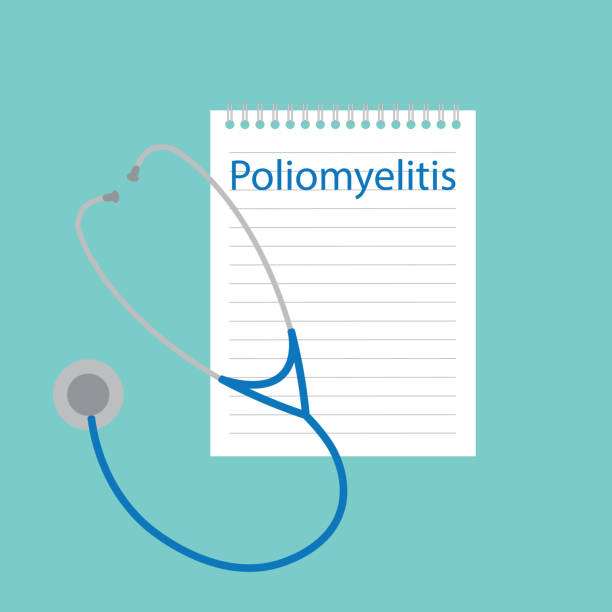 полиомиелит, написанный в блокноте - polio stock illustrations
