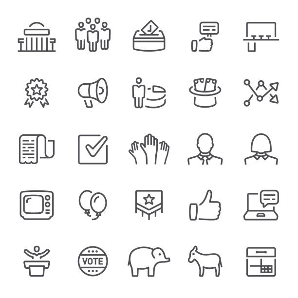 Politics Icons Election, politics, icon, icon set, government, voting voting symbols stock illustrations