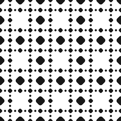 Polka dot seamless pattern, vector black & white subtle dotted texture