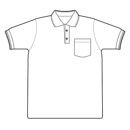 Polo Shirt Outline Vector Stock Illustration - Download Image Now - iStock