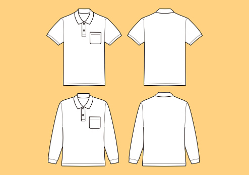 Polo shirt Short sleeve, Long sleeve Template, Vector Illustration