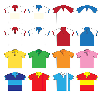 Polo shirt vector set (Sixteen type color)