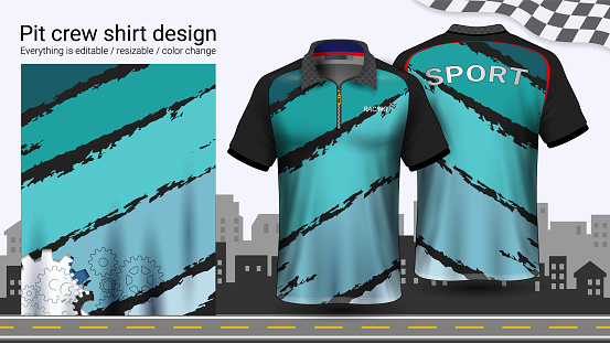 Polo Tshirt With Zipper Racing Uniforms Mockup Template ...