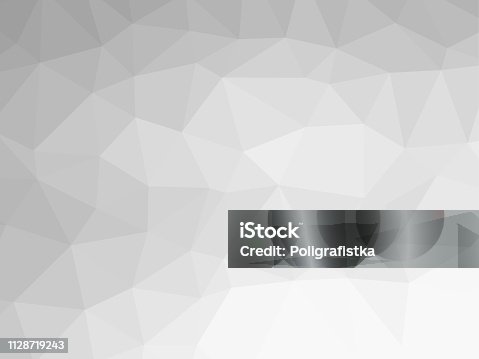 istock Polygon background pattern - polygonal - black and white wallpaper gray - vector Illustration 1128719243