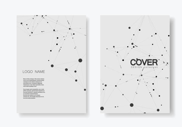 Polygonal abstract background with connected line and dots. Modern cover brochure with technological design for future world projects vector art illustration