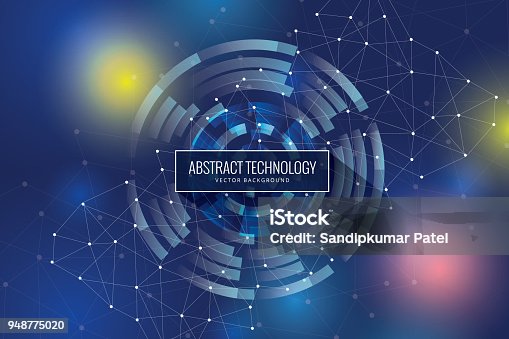 istock Polygonal geometric networking connection concept background 948775020