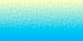 Modern and trendy abstract geometric background in a low poly style. Beautiful polygonal mosaic with a color gradient. This illustration can be used for your design, with space for your text (colors used: Yellow, Beige, Turquoise, Green, Blue). Vector Illustration (EPS10, well layered and grouped), wide format (2:1). Easy to edit, manipulate, resize or colorize.