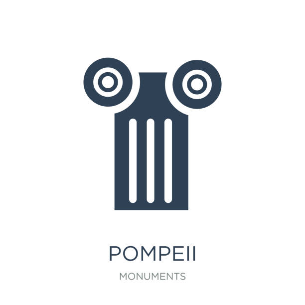 illustrazioni stock, clip art, cartoni animati e icone di tendenza di pompei icona vettore su sfondo bianco, pompei alla moda riempito i - pompei