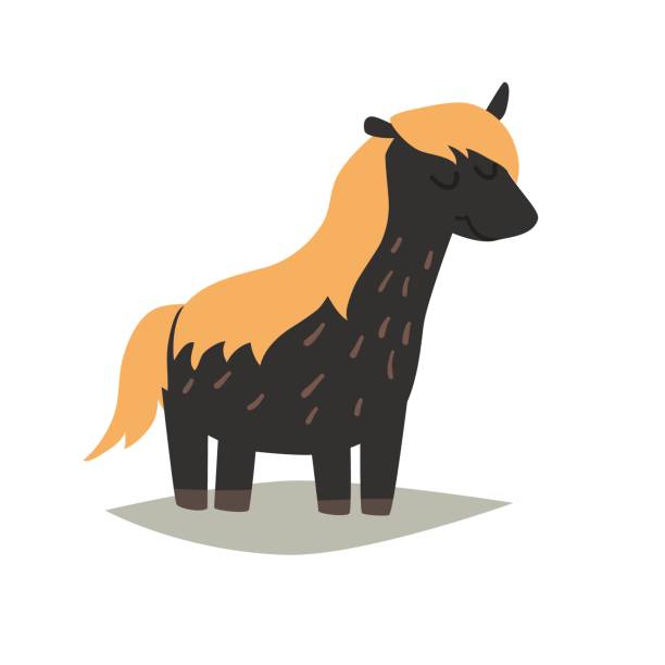 stockillustraties, clipart, cartoons en iconen met pone vector iconen - ijslandse paarden