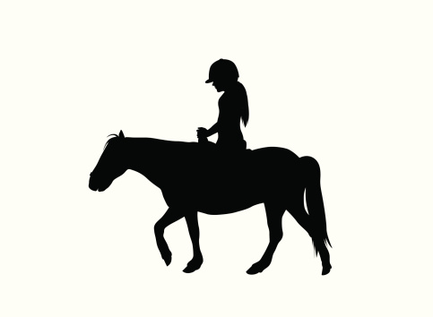 Pony Ride Vector Silhouette
