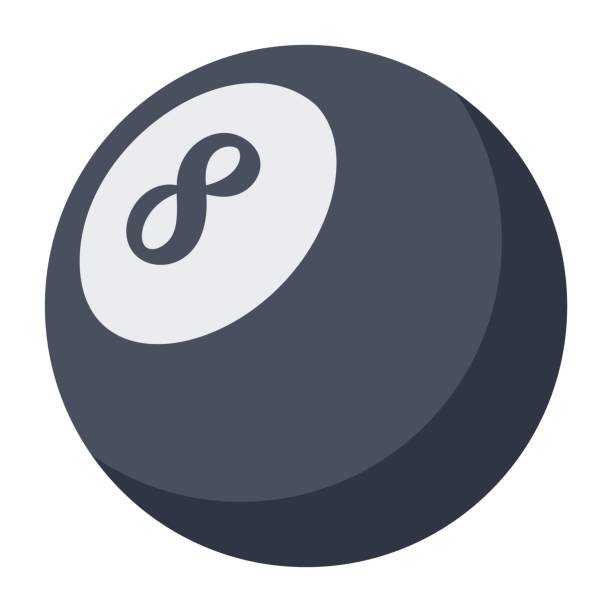 Pool Ball Icon Pool ball, vector illustration in trendy flat style cue ball stock illustrations