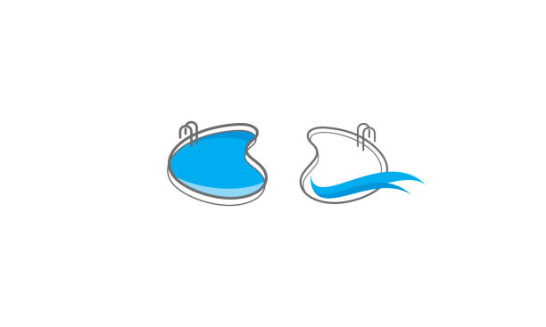 ilustrações, clipart, desenhos animados e ícones de vetor de ícone de logotipo de piscina - pool