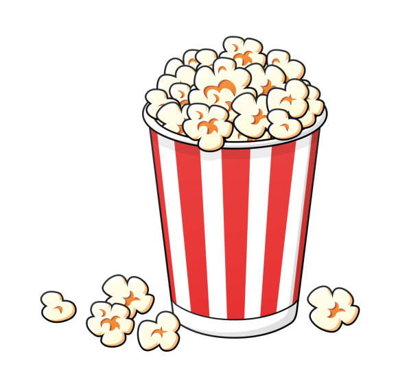 Popcorn bucket Popcorn bucket box isolated movie clipart stock illustrations