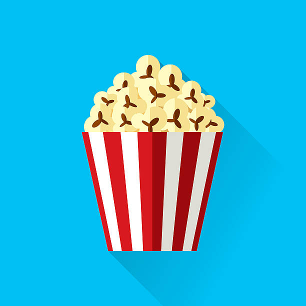 Popcorn Vector illustration of popcorn. movie clipart stock illustrations