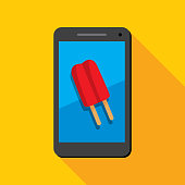 istock Popsicle Smartphone Icon Flat 1421200864